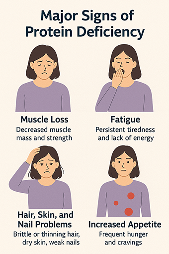 major signs of protein deficiency